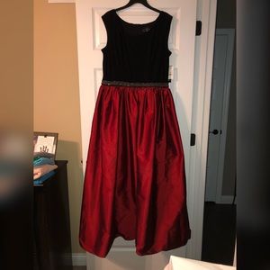 alex evenings gown, red and black, size 16
